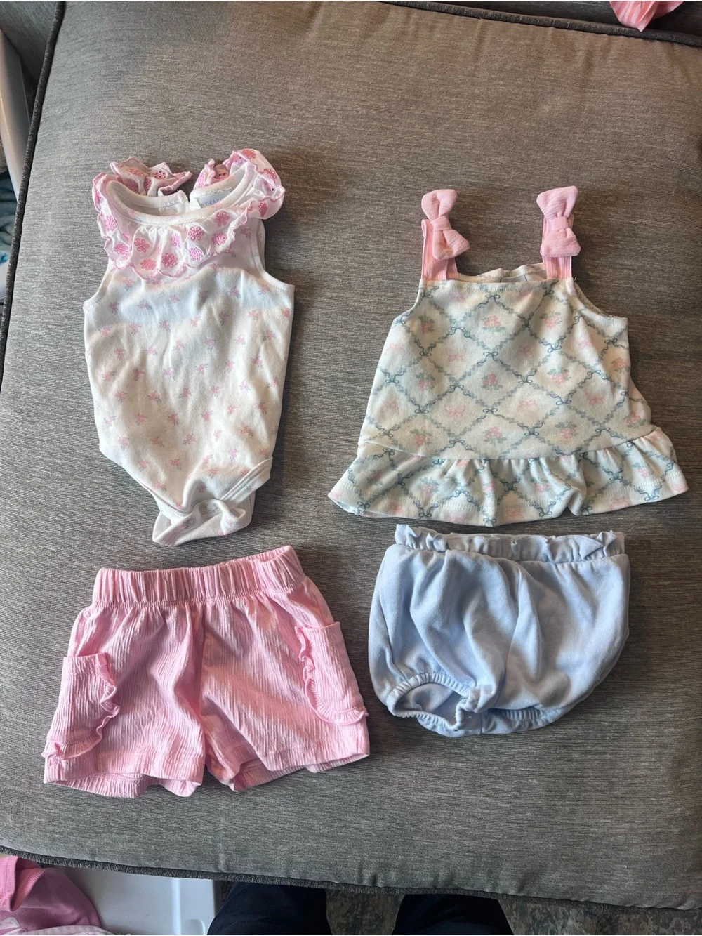 Draper James Pink and Light Blue Baby Girls 4-Piece Outfit Set